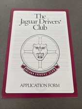 The Jaguar Drivers Club - Rare Original Application Form