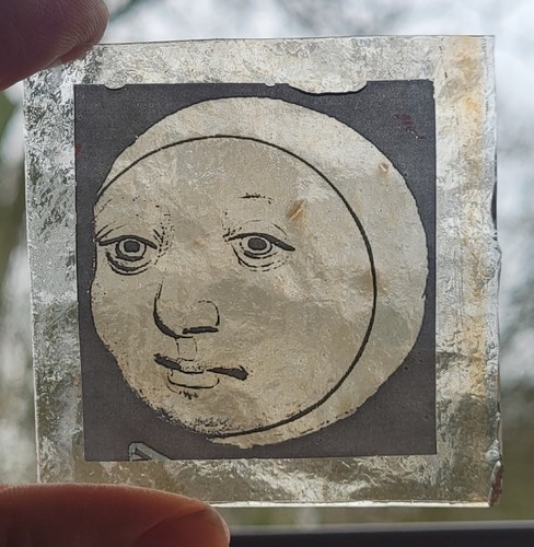 Stained glass moon piece - stained,