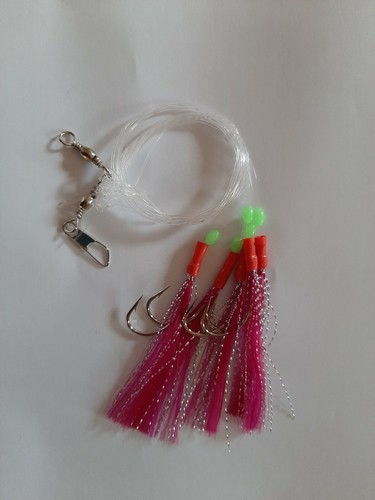 Hook pink flasher rig - hook, (5