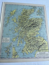 1960: Map Scotland Ireland Railway Shipping Routes Vintage Original Print OD #07