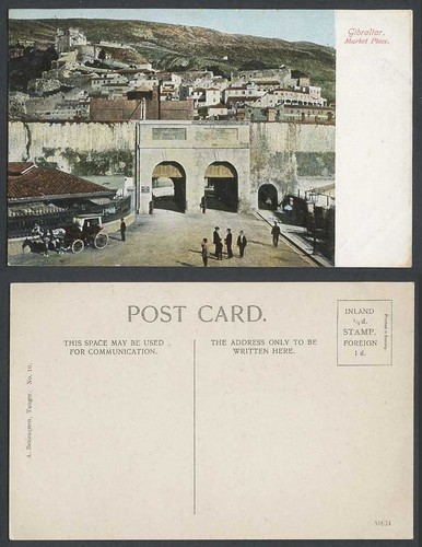 Gibraltar old postcard market - old,
