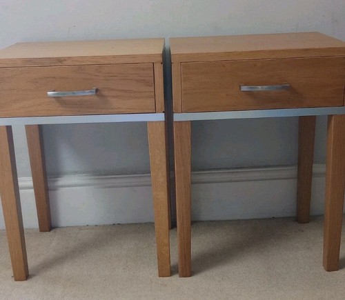 Pair bedside tables - bedside, wooden