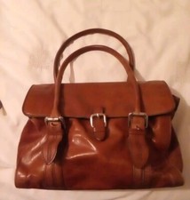 CLARKS LIGHT BROWN/TAN LEATHER AND SUEDE SATCHEL BAG