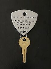 1949 Detroit Michigan Cottage Rental Home Keychain Key Fob Tag Alfred Ferrelli