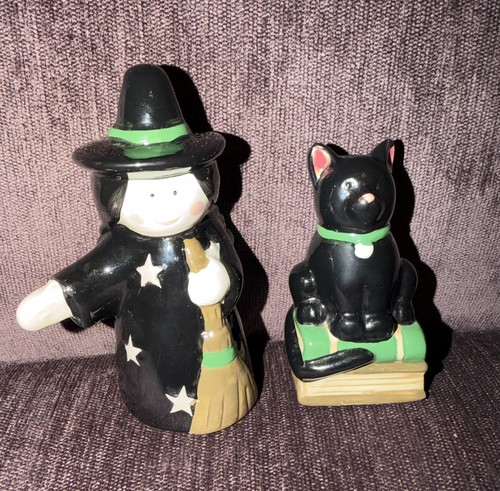 Witch and cat cruet set - witch, set/salt