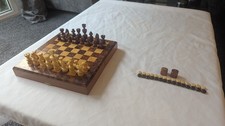 Wooden Chess & Backgammon Clam