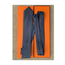 Hermès Paris Silk Tie Navy
