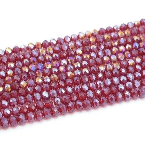 Faceted rondelle crystal glass - faceted,