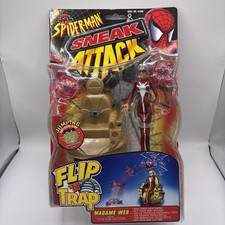 ToyBiz Spider-man Sneak Attack Flip N Trap Madame Web With Tech Web Catcher 