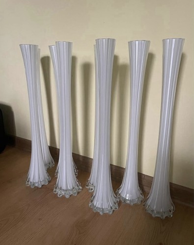 White tall vases - ,