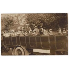 CHEDDAR Somerset, Group in Charabanc 1925, RP Postcard Unused