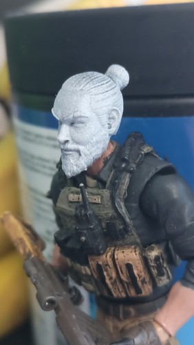 Man bun bearded head - #67, man-bun