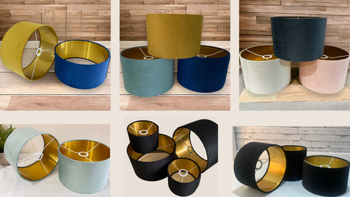 Plush velvet lampshade - plush,