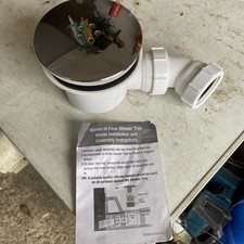 Multi-Fit Chrome Shower Trap - 90mm Easy Clean Enclosure Tray Waste Trap