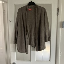 Ladies Monsoon Size XL Grey Cardigan With Three Quarter Sleeves Ties At Back