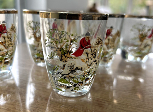 Vintage french hunting scene - french,
