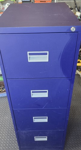 Vintage blue drawer metal - blue, 4
