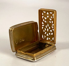 Antique 1830 Georgian Joseph Willmore Miniature Silver Gilt Vinaigrette