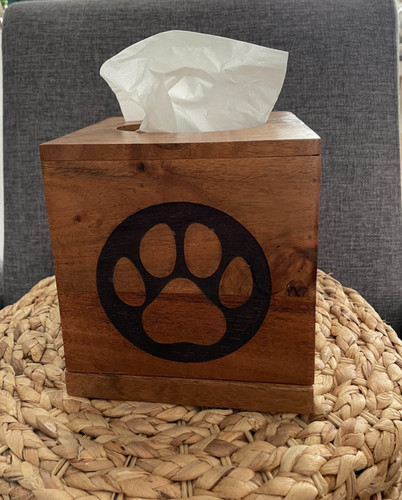 Wooden tissue box holder - wooden,