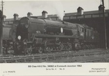 Railway Photo Print SR BB 34062 17 Squadron Exmouth Junction Shed 1962 Loco