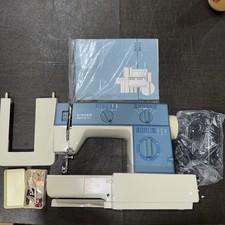 Vintage Open Box  Singer Merritt 3013 Sewing Machine, Blue, case and manual