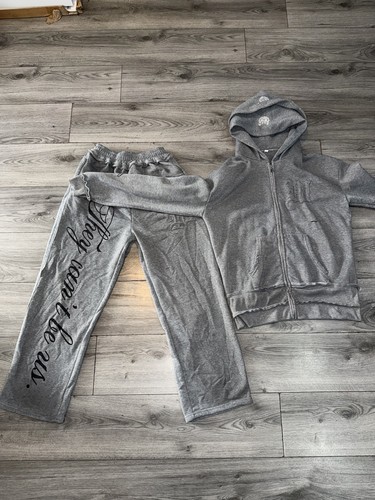 Men grey velour tracksuit 2 - grey,