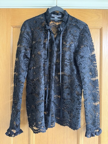 Black lace gypsy blouse - lace,