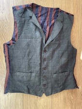 Men's Alexandre Savile Row Waistcoat Grey / Brown Tweed Style - Size 42"