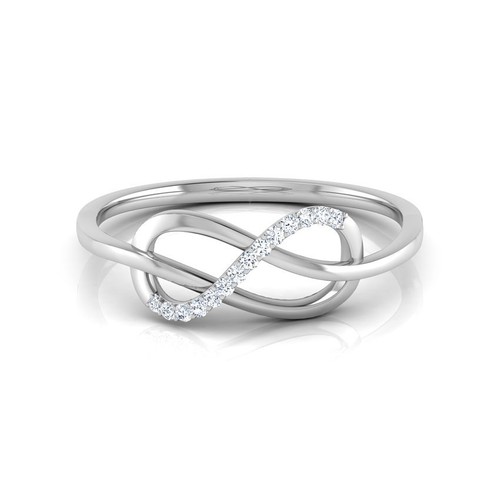 14k white gold ring round - 14k,