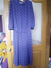 Vintage Royal Blue Berkertex Elasticated Waist Smart Dress Size 16