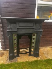 Rare Thomas Elsley Victorian Cast Iron Fireplace