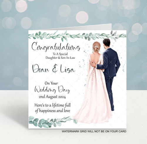 Personalised wedding day - personalised, card