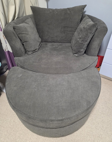 Grey upholstered swivel accent - grey,