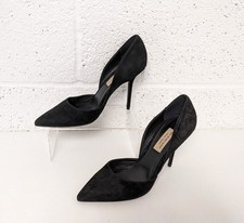Burberry Suede D'Orsay Shoes Black Pointed Designer High Heels - Size 39 / UK 6