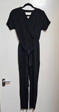 Ruth Langsford Short Sleeve Tall Wrap Jumpsuit, Black, New, Size S
