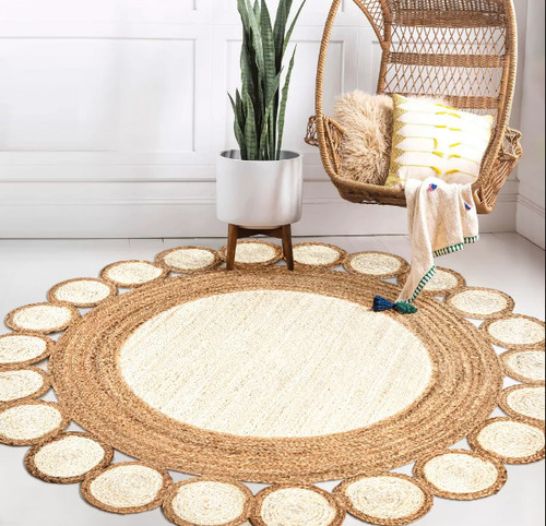 Carpet jute rug natural - rug,