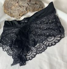 Man Lacy And Frilly Black Boxer Style Panties With Sheer Lacy Translucent Pouch!