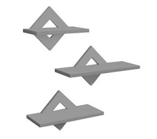 Set of 3 Floating Shelves Rhombic Wall Mounted Storage Display Home Decor Shelf