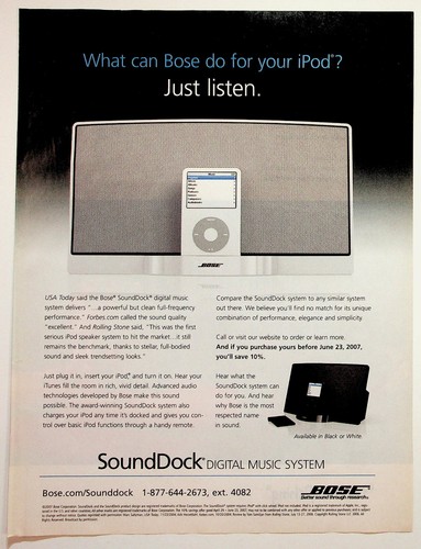 Bose sounddock ipod - ipod, speaker