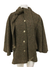 TRIONA DESIGN ARDARA CO DONEGAL Ladies UKL Pure Wool Brown Tweed Cardigan Used