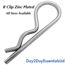 R Clips BZP Bright Zinc Plated & Retaining Pins - Various Sizes Available -