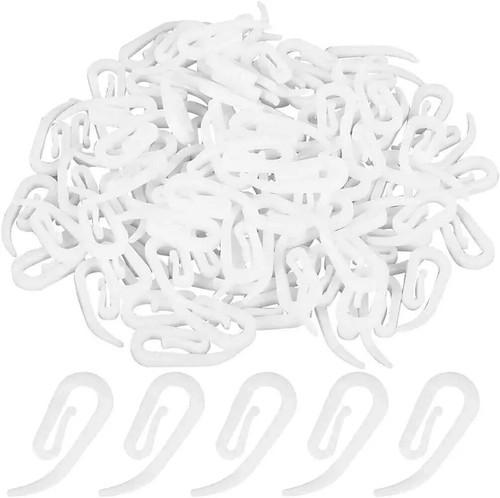 White curtain hooks - white,