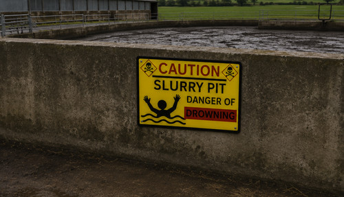 Slurry pit warning - slurry,