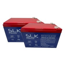 2  x 12v 15AH SLK PLATINUM HEAVY DUTY LONG LIFE GEL MOBILITY SCOOTER BATTERIES