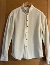Men's ASOS Off White Soft Touch Polyester Fleece Shirt Size S