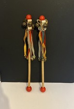 Vintage Percussion Sticks Sleigh Bells Morris Dancing Folklore Folk Dance X 2