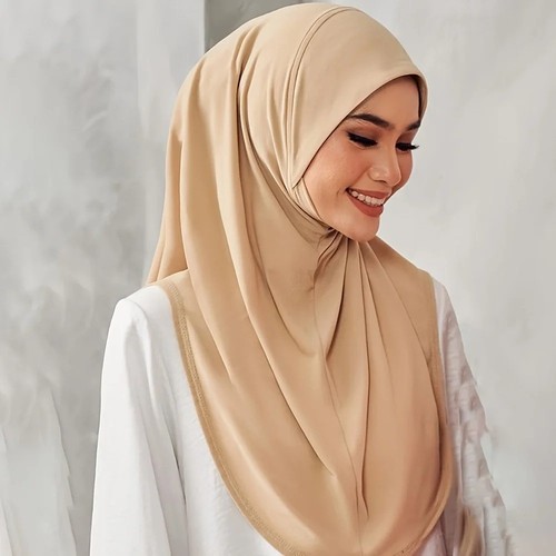 Pull instant hijab cotton - on,