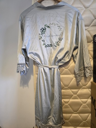 Bridesmaid satin robe one - bridesmaid,