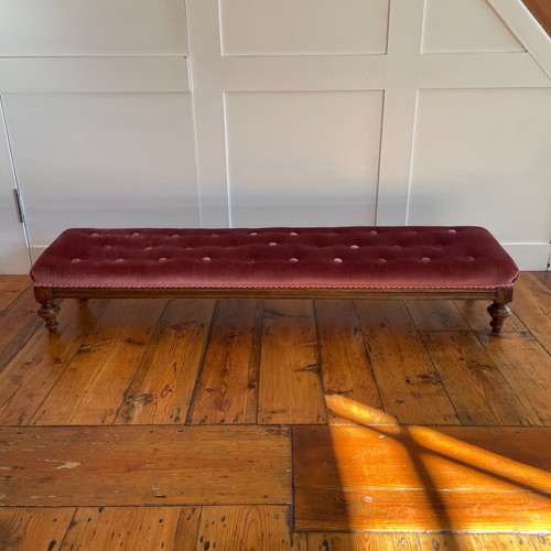 Vintage velvet footstool - vintage,