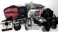 VINTAGE 6 X Cameras & Accessories In Need Of Attention Polaroid/Canon/Zenit etc